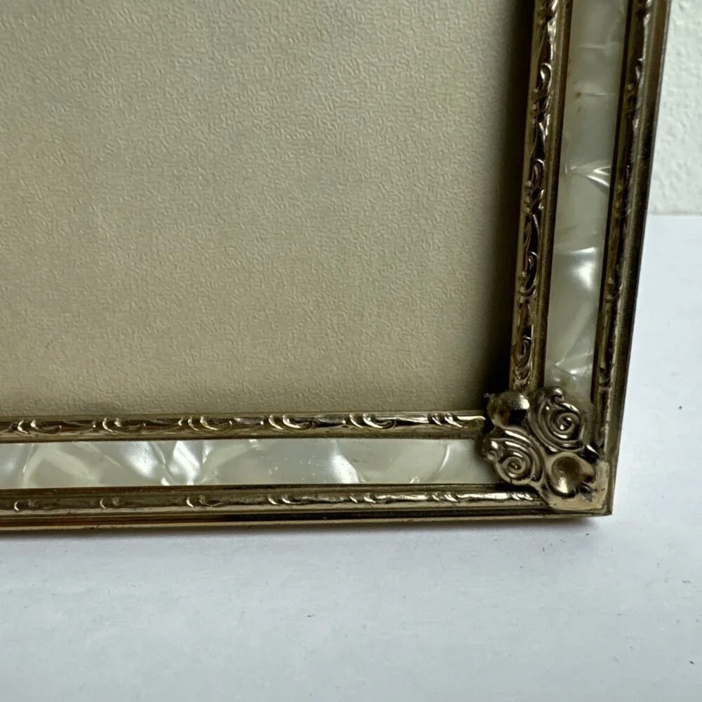 Vintage Gold Metal Enamel Engraving